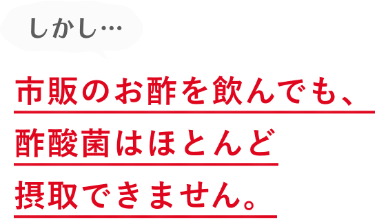 しかし…市販のお酢を飲んでも、必要不可欠な菌です