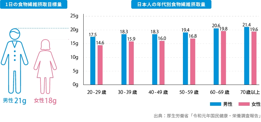 １日に必要な食物繊維はどれくらい？