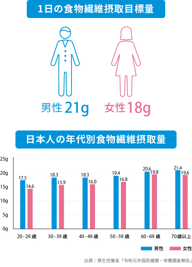 １日に必要な食物繊維はどれくらい？