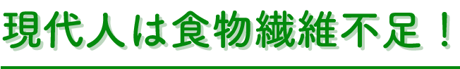 現代人は食物繊維不足！